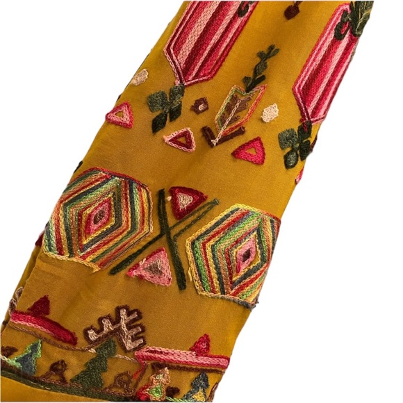 Floreat Mustard Embroidered Dress Size XS - Picture 5 of 8